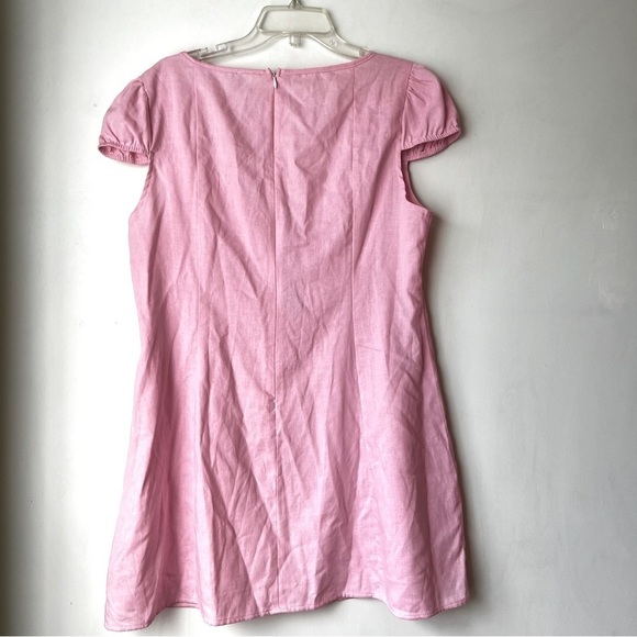Princess Polly Alora Pink Linen Blend Cut Out Mini Dress 12 - Picture 11 of 11